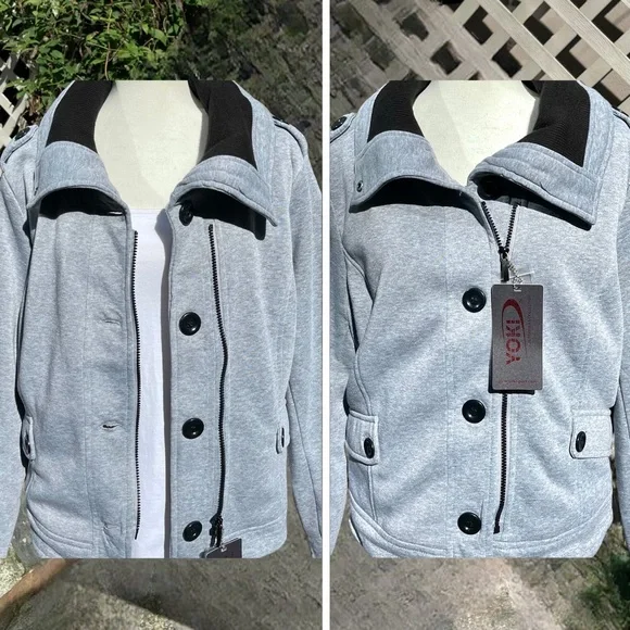 Yoki Knit Zippered Cuff Lightweight Collared Jacket - Picture 7 of 16